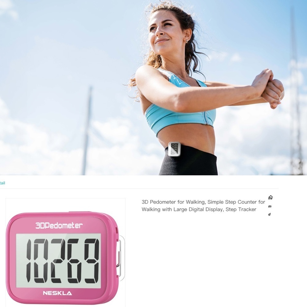 D Pedometer for Walking, Simple Step Counter for Walking